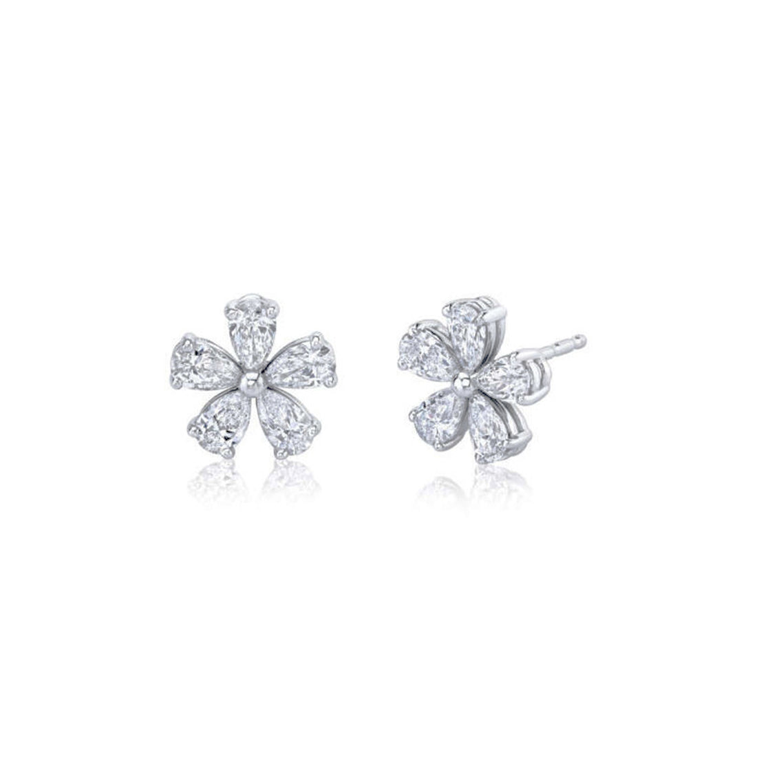 Beautiful Flower Blossom Diamond Long Earrings